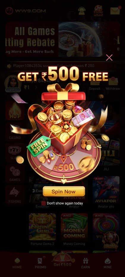 WW9 Game App dashboard with smooth gameplay features